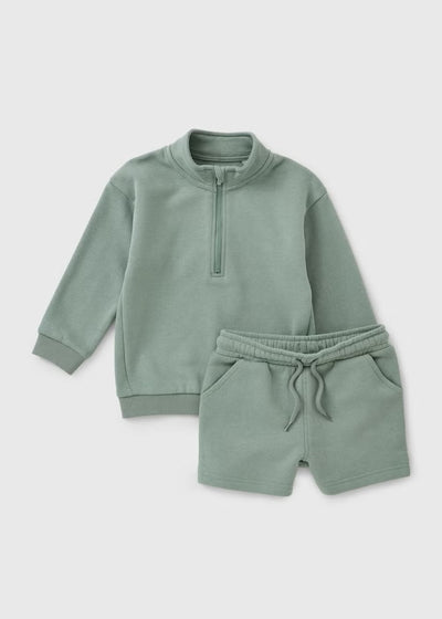 Boys Sage Funnel Top & Short Set (1-8yrs)